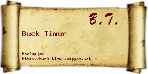 Buck Timur névjegykártya